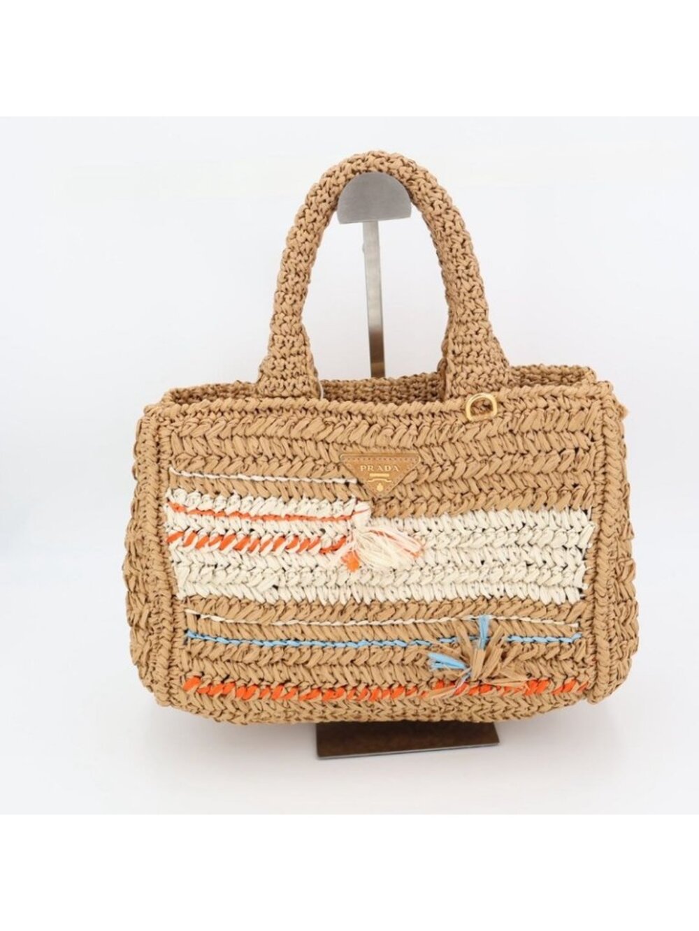 Prada Copy Raffia Basket Tote - Picture 2 of 9